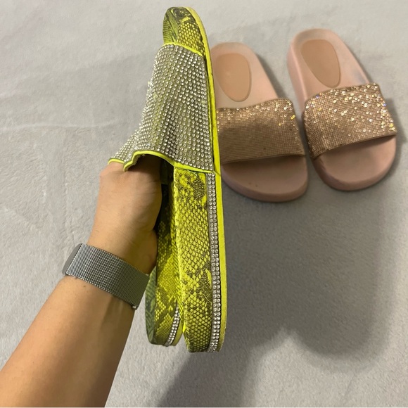 2 Pairs Of Rhinestone Slippers - Picture 3 of 8